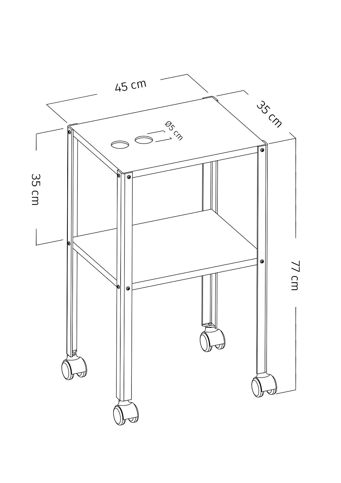 Tattica 2 Katlı Tekerlekli Set-Up Dövme Masası - Metal Kasa - Siyah Renk