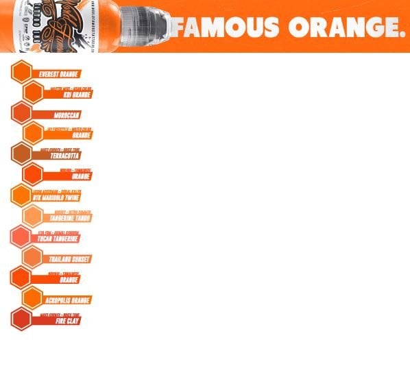 Oranges world famous tattoo ink dövme boyaları everest turuncu