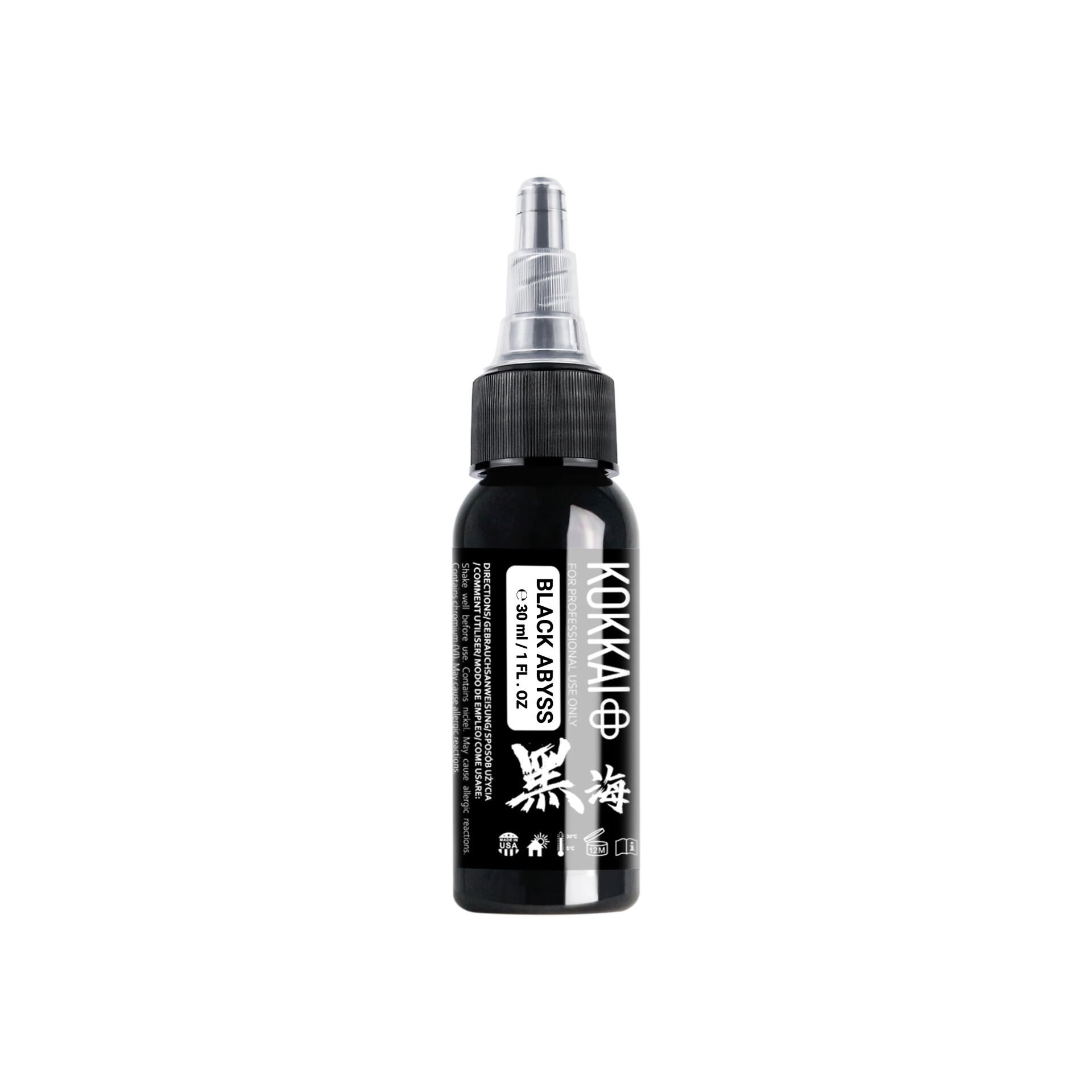 Kokkai Sumi Ink Black Abyss 30 ml (1 oz) Siyah Dövme Boyası