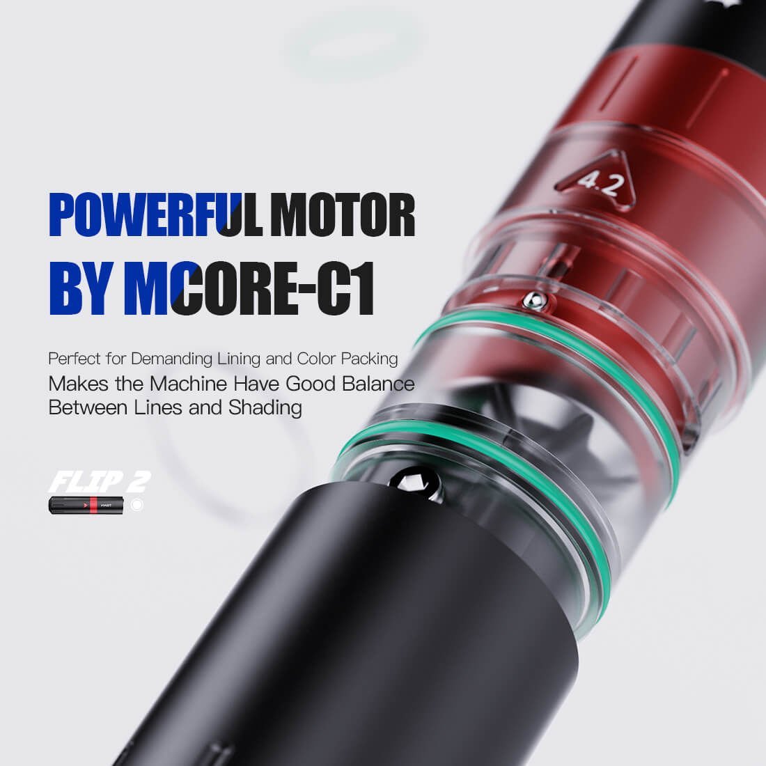 Mast Flip 2 Double Battery Wireless Tattoo Pen 2.8 mm - 4.0 mm Stroke