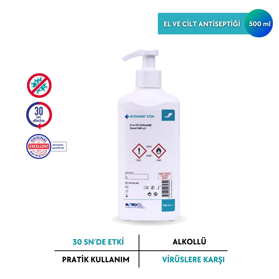 Actohand Etoh El ve Cilt Antiseptiği 1 Lt