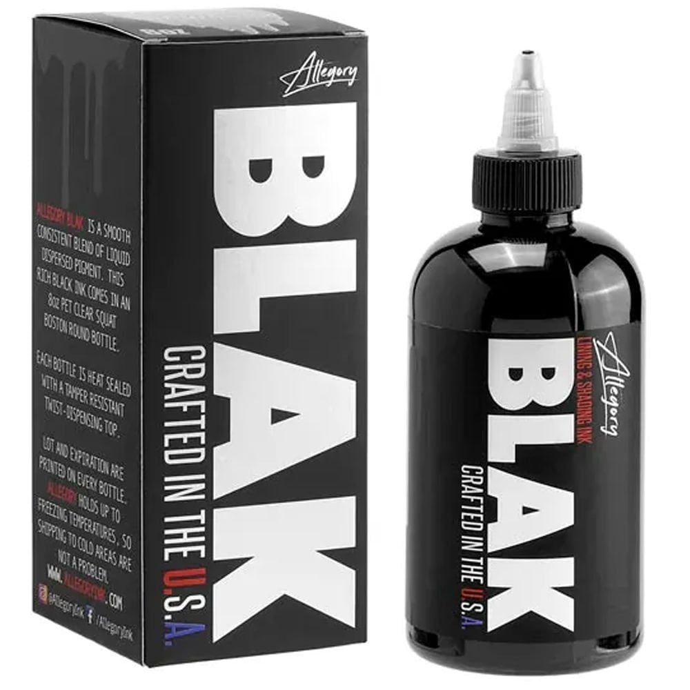 Allegory Blak Premium Lining&Shading 8 Oz (240 Ml) Siyah Dövme Boyası