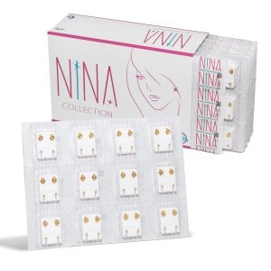 Nina Gold Mini Taşsız Kulak Delim Küpesi-12'li