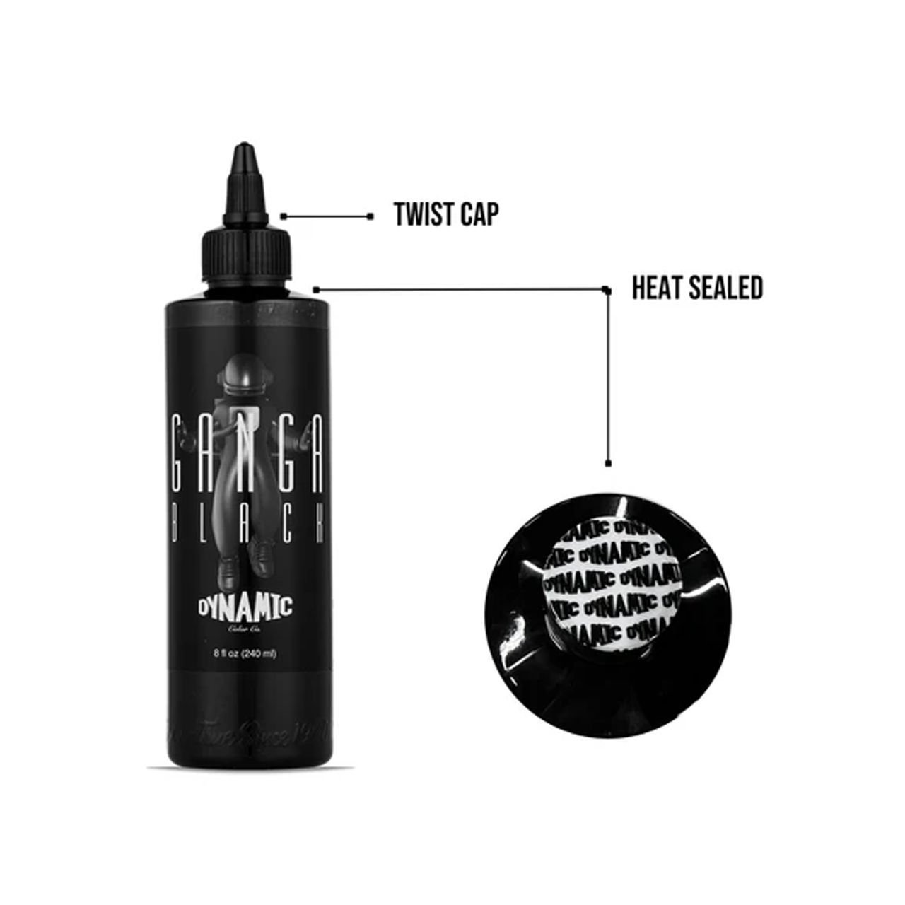 Dynamic Ganga Black 8 oz (240ml) Siyah Dövme Boyası  REACH UYUMLU