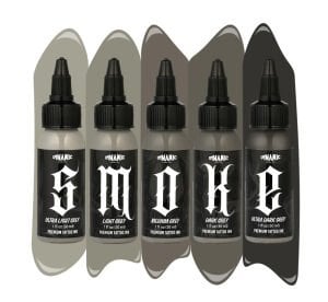 Dynamic Smoke Opaque Greys Set 5X1 oz Set - Gri Dövme Boyası Seti