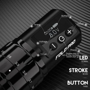 Dragonhawk Fold Pro Wireless 2.4 mm - 4.2 mm Adjustable Tattoo Pen Ayarlanabilir  Stroke