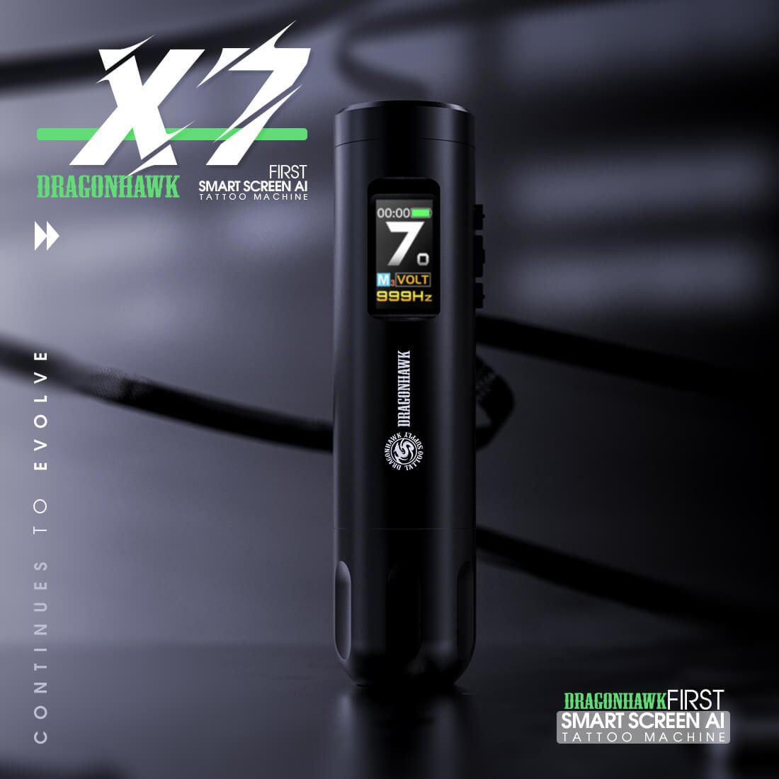 Dragonhawk X7 Wireless Tattoo Pen 3.5 mm Stroke Kablosuz Dövme Makinesi