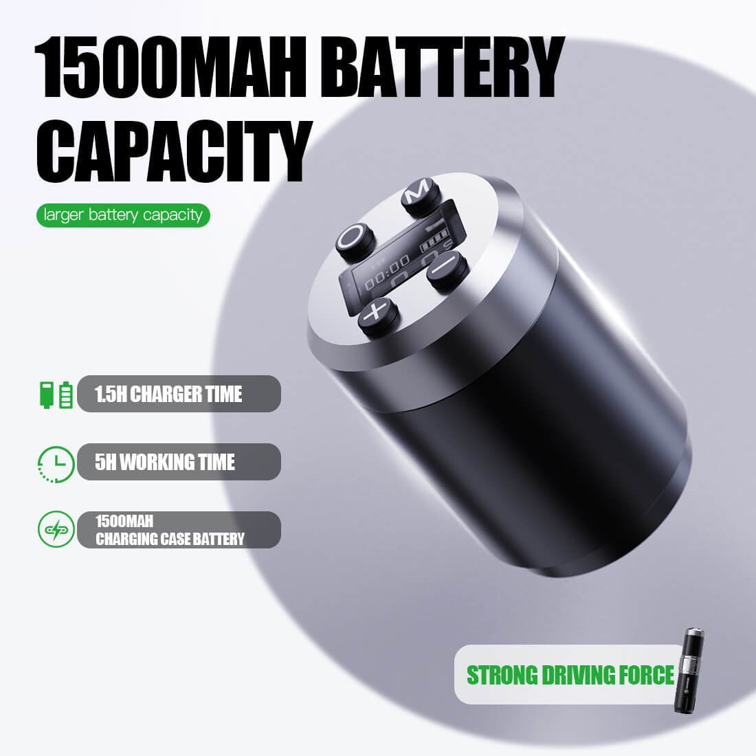 Dragonhawk Fold 3 Wireless Tattoo Pen Ayarlanabilir Stroke 2.4 - 4.2 mm
