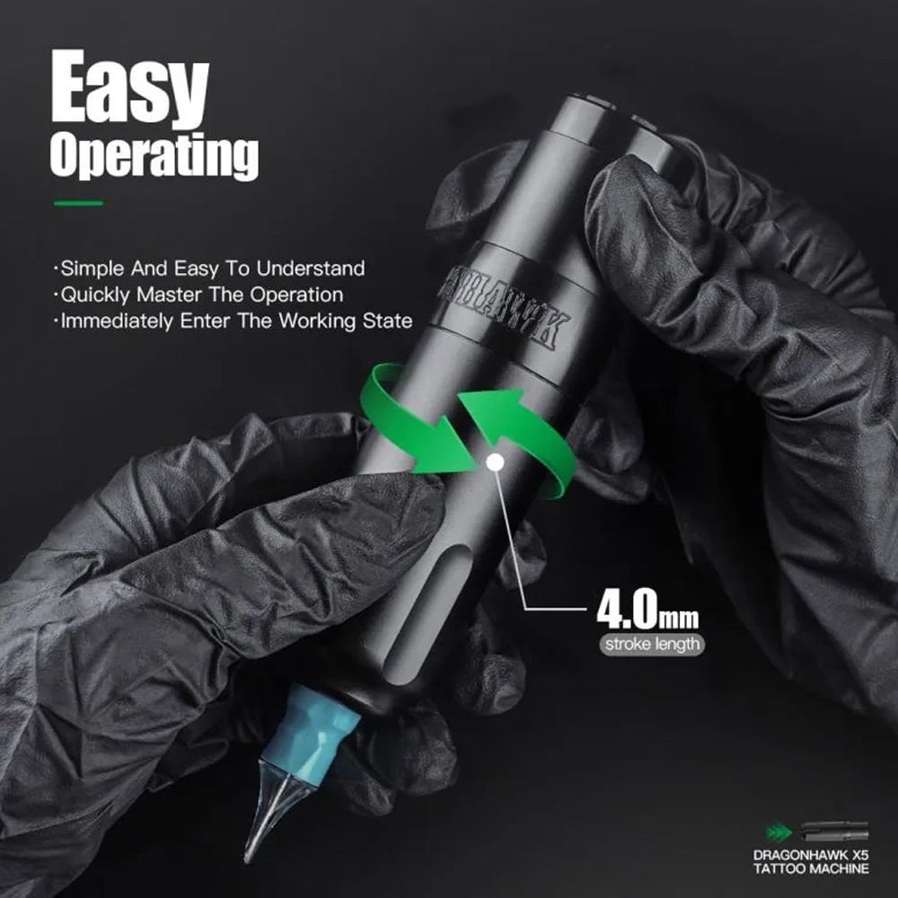 Dragonhawk X5 Wireless Tattoo Pen  4.0 mm