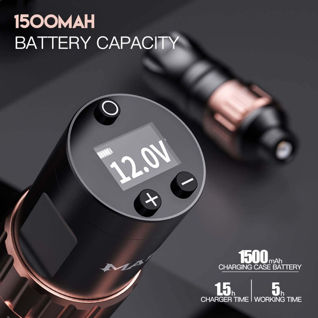 Mast Fold 2 Wireless Adjustable Hybrid Tattoo Pen 2.4 - 4.2 mm