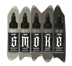 Dynamic Smoke Opaque Greys Set 5X4 oz Set - Gri Dövme Boyası Seti