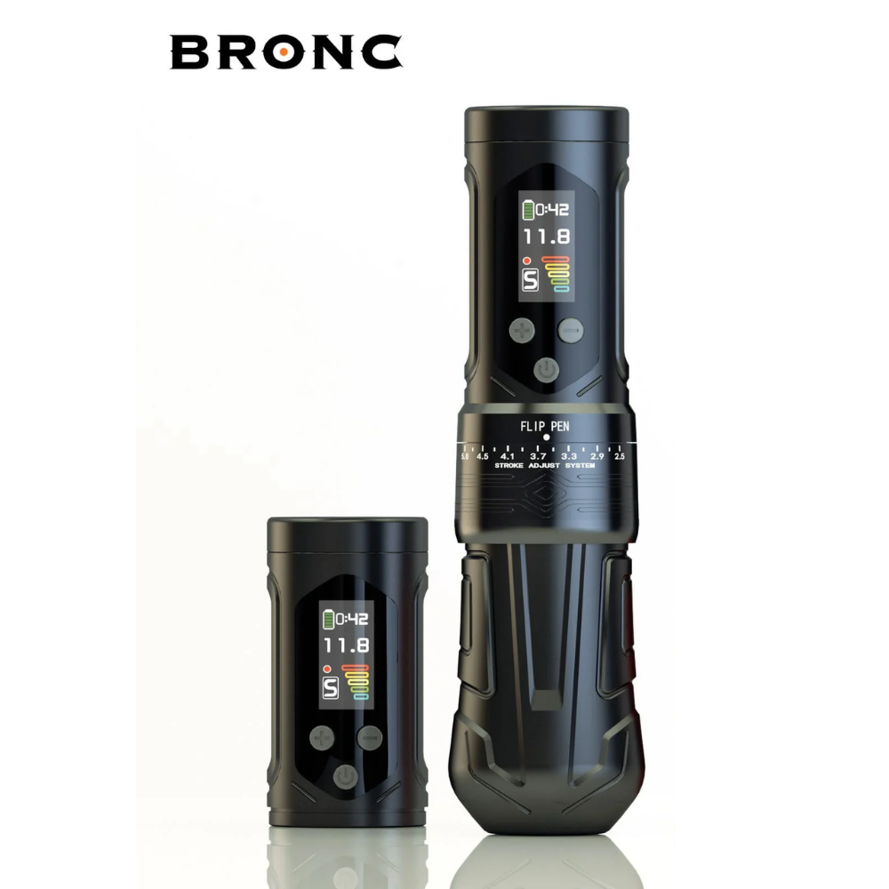 Bronc X2 Neo Adjustable Wireless Tattoo Pen 2.5 - 5.0 mm Stroke | Siyah Renk