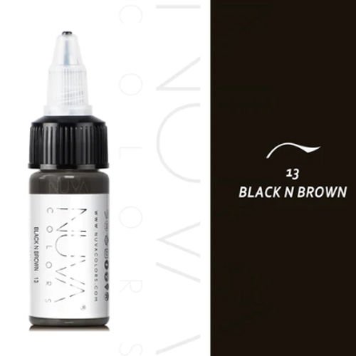 Nuva Colors PMU Black n Brown Eyeliner Göz Kalıcı Makyaj Boyası 15 ml