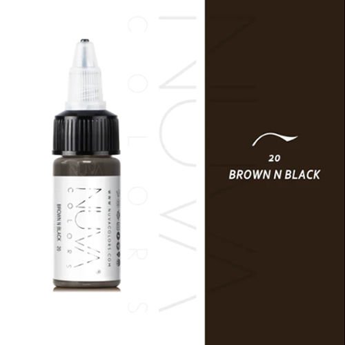 Nuva Colors PMU Brown n Black Eyeliner Göz Kalıcı Makyaj Boyası 15 ml