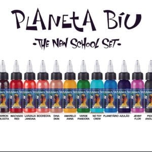 Xtreme Ink Planeta Biu Set 12 Colors 1/2 oz (15 ml) New School Dövme Boyası Seti