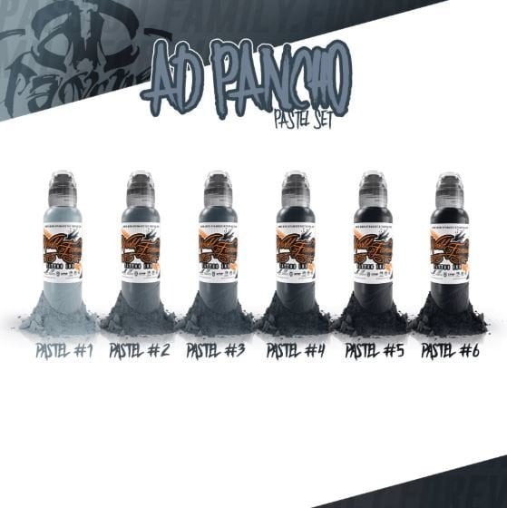 World Famous Ink AD Pancho Pastel Grey Set (6 X 1 Oz)