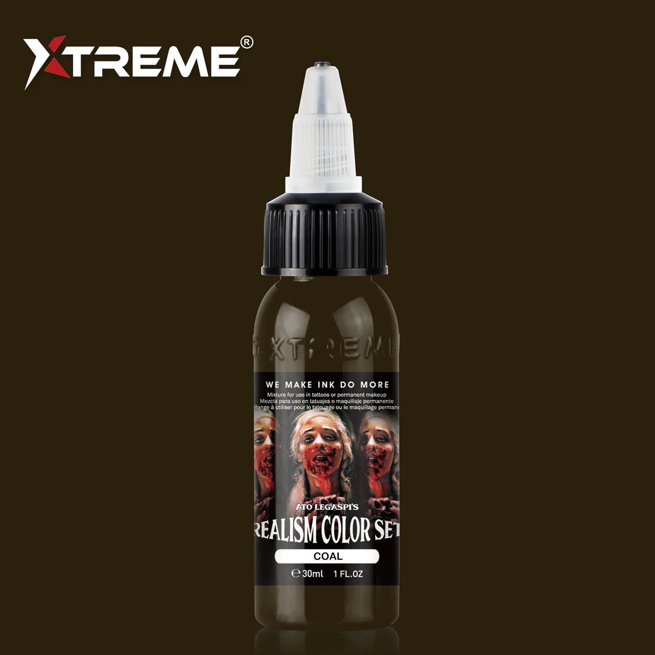 Xtreme Ink Coal 1 oz (30 ml) Kahverengi Dövme Boyası