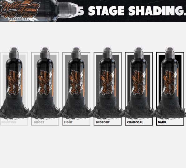 World Famous Ink 5 Stage Shading Set (6 X 1 Oz)