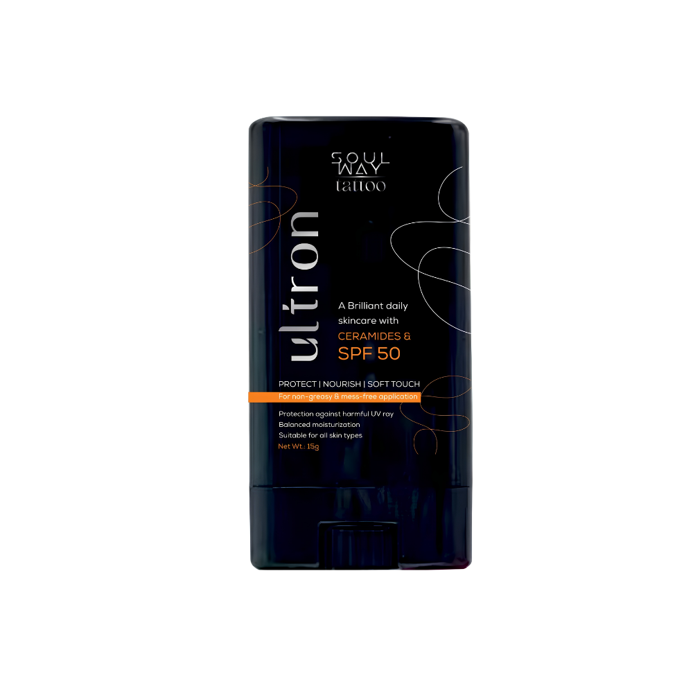 Soulway Tattoo Ultron SPF 50 – Dövme Bakım & Güneş Koruyucu Stick