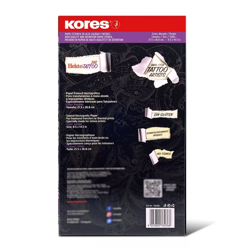Kores Hekto El Çizimi (Freehand) Karbon Transfer Kağıdı 100 Adet/Kutu
