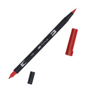 Tombow Dual Brush Pen Marker Çift Uçlu Çizim Kalemi - Port Red