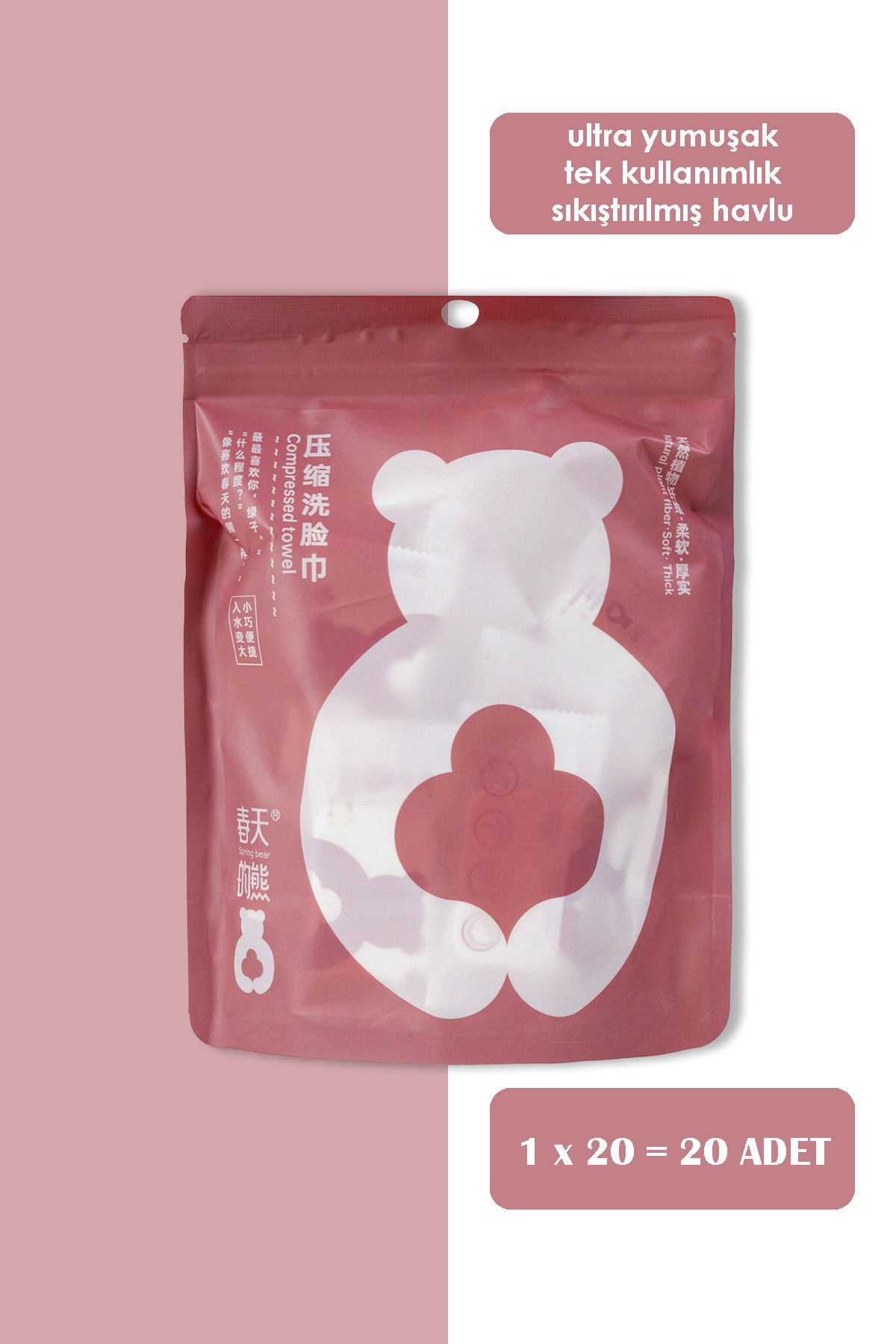 Spring Bear Magic Towel 20 Adet/Paket