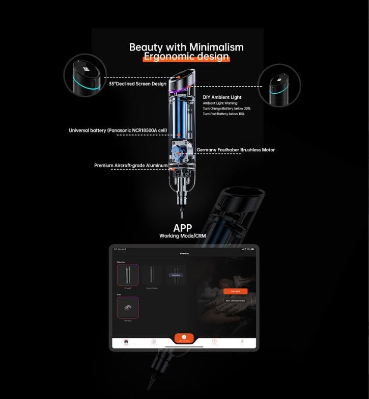 Ai Tenitas Prophet T100 Wireless Tattoo Pen 4.0 mm Stroke