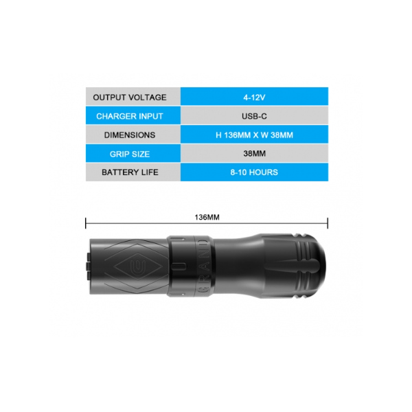EMALLA GRAND Wireless Adjustable Tattoo Pen 2.4 mm -  4.2 mm Stroke