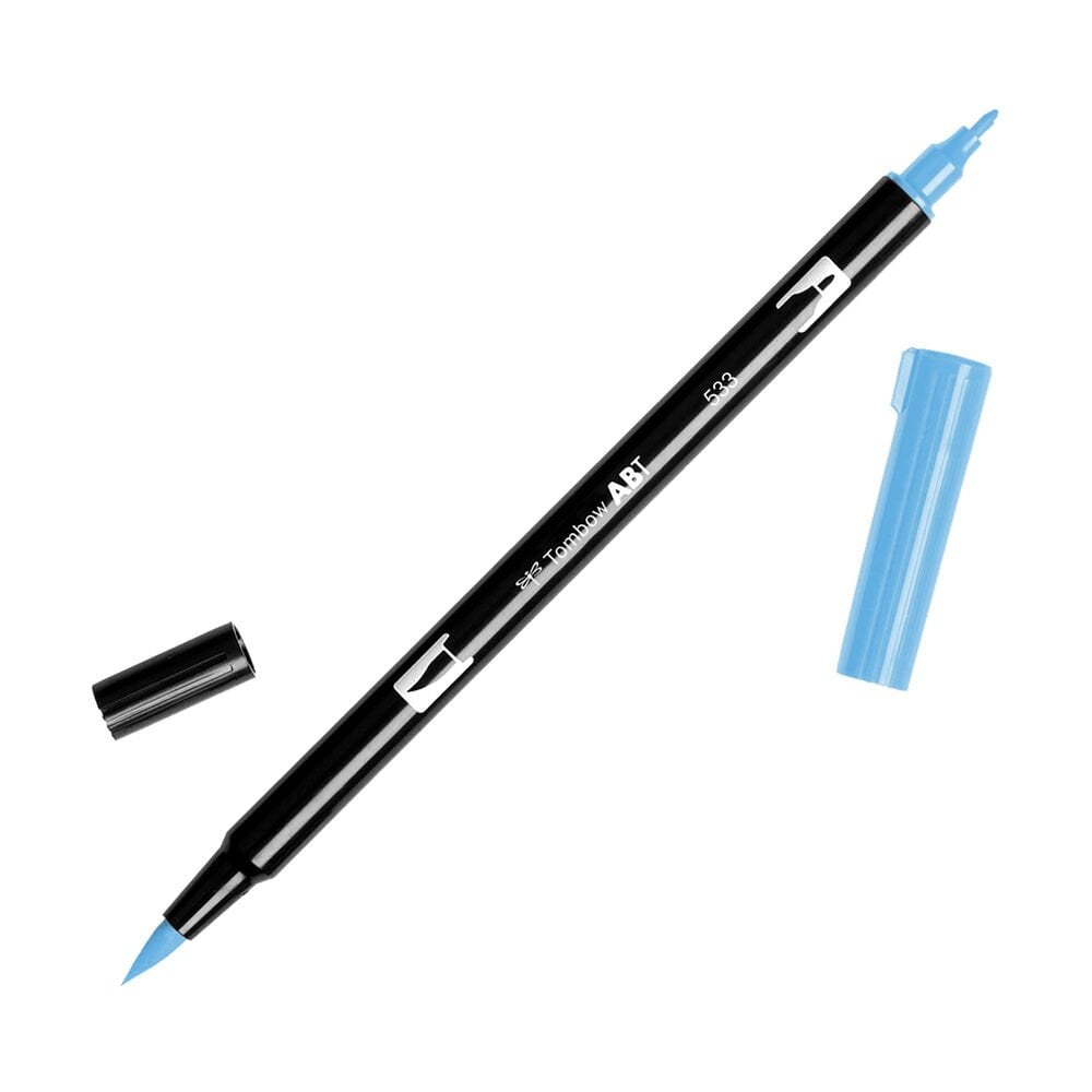 Tombow Dual Brush Pen Marker Çift Uçlu Çizim Kalemi - Peacock Bue