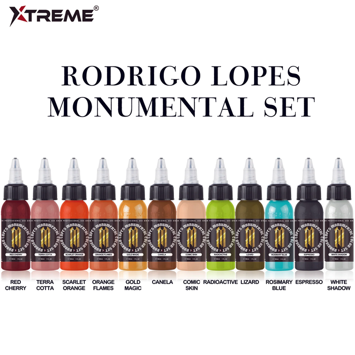 Xtreme Ink Rodrigo Lopes Monumental Set 12x1 oz (30 ml) Dövme Boyası Seti