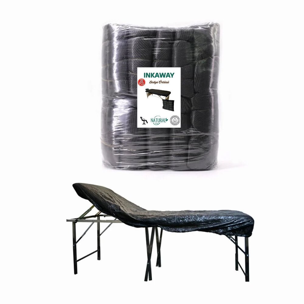 INKAWAY Tek Kullanımlık Siyah Sedye Örtüsü 20 Adet/Paket
