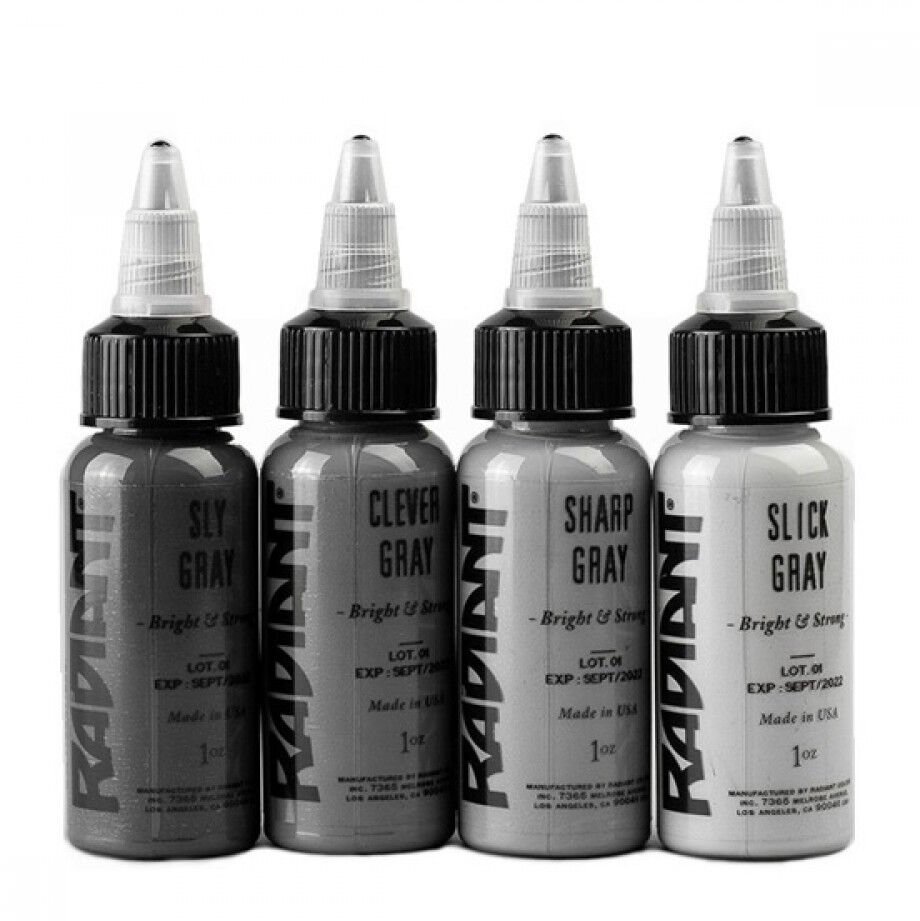 Radiant Gray Matters Color Set (4x1 oz) Gri Dövme Boyası Seti