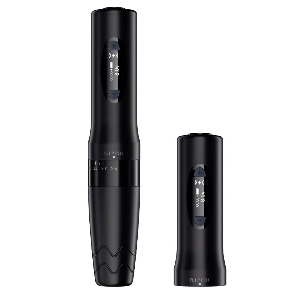 Bronc Zen Aura Wireless Adjustable Tattoo Pen 2.6 mm - 4.0 mm Siyah Renk | Kablosuz Ayarlanabilir Stroke Dövme Makinesi