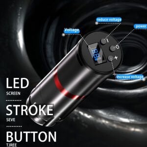 Big Wasp Eco V75 Wireless Tattoo Pen 3.5 mm Stroke Kablosuz Dövme Makinesi Siyah Renk