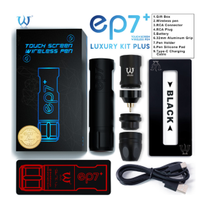 AVA EP7 Plus Luxury Kit 4.2 mm Kablosuz Dövme Makinesi Seti - 3.5 - 4.2 mm Stroke - Siyah Renk