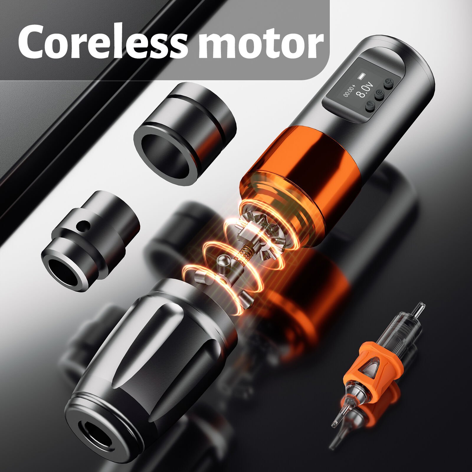 Big Wasp Eco V81 Wireless Adjustable 2.0 mm - 4.2 mm Tattoo Pen | Kablosuz Ayarlanabilir Stroke Siyah Renk Dövme Makinesi