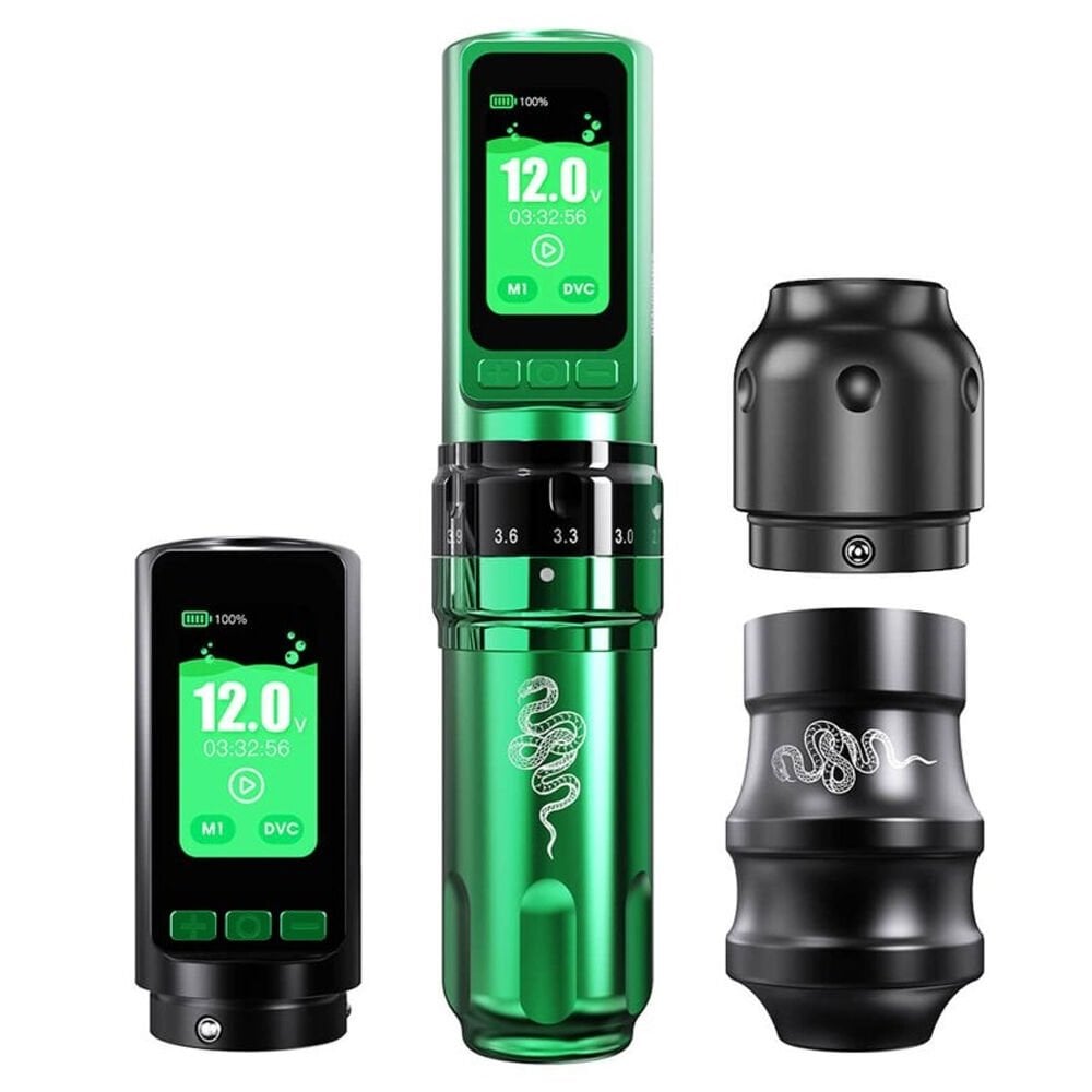 Dragonhawk Fold Pro Year of the Snake Wireless Adjustable 2.4 mm - 4.2 mm Stroke Tattoo Pen Set