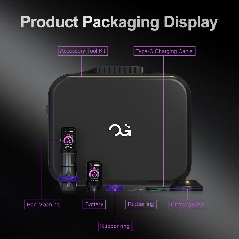 OG Produce Pioneer Inspration Wireless Dual Battery 4.2 mm Stroke Tatoo Pen Kablosuz Dövme Makinesi Silver Renk