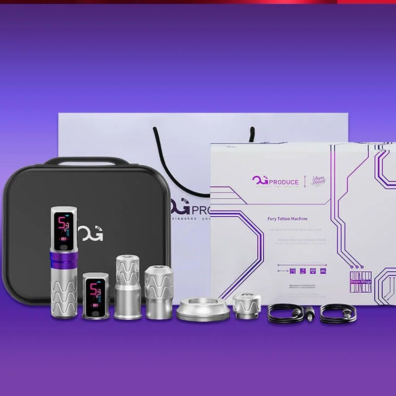 OG Produce Jason Ramos Exclusive Edition Pioneer Fury I 4.0 mm Stroke Kablosuz Dövme ve Saç Simülasyon Makinesi Mor Renk