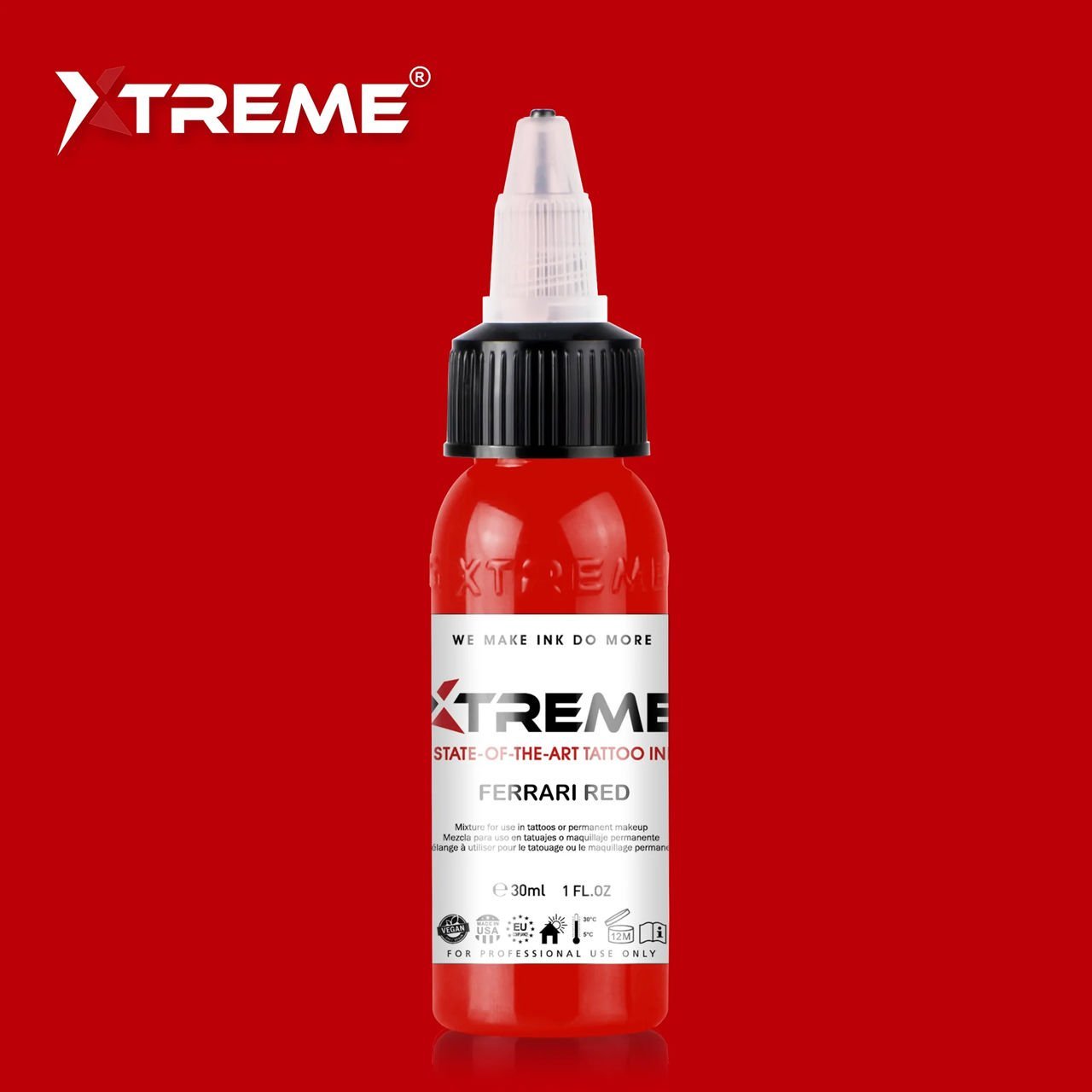 Xtreme Ink Ferrari Red 1 oz (30 ml) Kırmızı Dövme Boyası