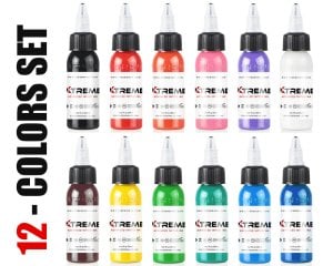 Xtreme Ink 12 Color Set 1 oz (30 ml) Basic Dövme Boyası Seti